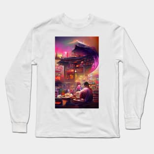 Ramen Terrace | Cyberpunk| Ramen near me Long Sleeve T-Shirt